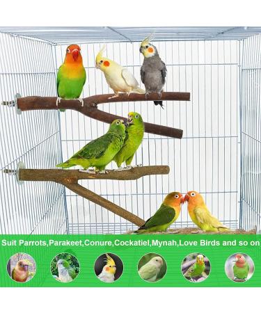 Vueinrg 5-Piece Natural Wood Bird Cage Accessories | Premium Belt Rods & Sticks for Canaries & Nymphic Birds - Buy Online on GoSupps.com