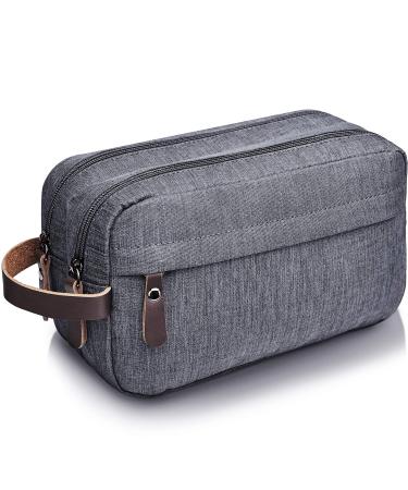 WANDF Toiletry Bag Small Nylon Dopp Kit Shaving Kit Lightweight Shaving Bag for Men and Women (B-Denim Grey)
