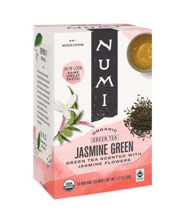 Numi Organic Tea Jasmine Green, 18 Count Box of Tea Bags (Pack of 3) (Packaging May Vary) Jasmine 18 Count (Pack of 3)