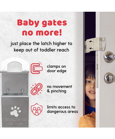 Childproof Cat Door Stopper - Keep Dogs & Kids Out of Cat Litter Box & Food - Steel Silver - Buy Online on GoSupps.com