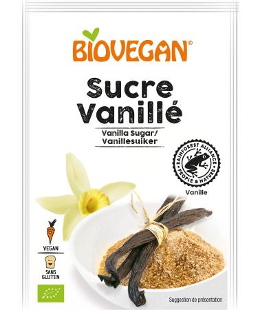 Biovegan Biovegan Bourbon Vanilla Sugar 100% organic quality delicious and natural flavor in cakes pastries biscuits & cookies or milk drinks 1 x 8g