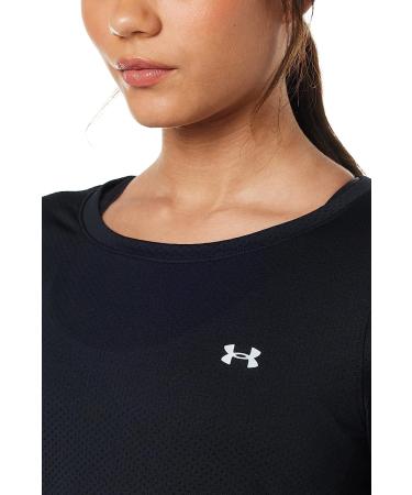 Under Armour Women's HeatGear Long-Sleeve T-Shirt - Black/Metallic Silver - Small - Buy Online on GoSupps.com