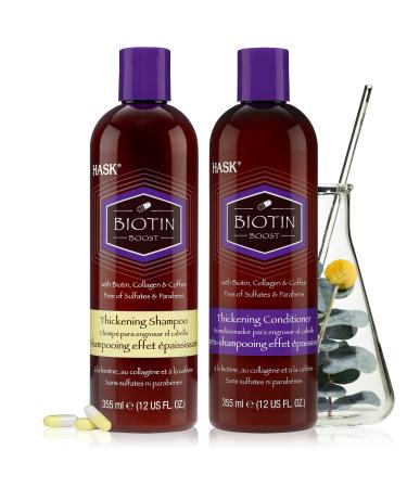 HASK BIOTIN BOOST Shampoo and Conditioner Set Thickening for all hair types  color safe  gluten-free  sulfate-free  paraben-free - 1 Shampoo and 1 Conditioner
