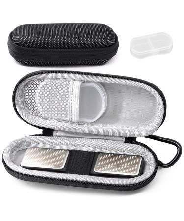Yewltvep Case for kardiamobile EKG Heart Monitor, Hard case for KardiaMobile 6L, case for Kardia EKG Monitor Comes with Pill Box and Carabiner Clip, Heart Monitor Travel case Black&White