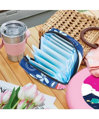 Artistic Women's Binding-Up Bags | Abstract Flower Pattern | Large Menstrual Cup Pocket & Zipper | Perfect for Period Inserts Panty Liners & Tampons | Shop Multicolored Designs - Buy Online on GoSupps.com