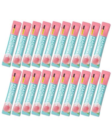 Mouthwash Lot de 20 mini rince-bouche rafra chissants emball s individuellement pour une respiration fra che en mouvement pour les soins bucco-dentaires compacts pour le voyage (20 pi ces p che) p che 0.5 ml (Lot de 20)