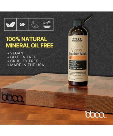 Natural Butcher Block Oil 12 oz - Vegan Mineral Oil Free Plant Based - Moisturize & Revitalize Your Kitchen - Buy Online on GoSupps.com