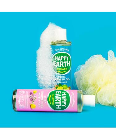  HAPPY EARTH Happy Earth Body Wash for Men and Women 100% Natural Ingredients & Vegan Cedar Lime 300ml - Buy Online on GoSupps.com