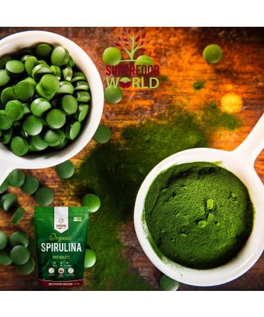 Organic Spirulina Tablets (500 X 500mg) Premium Quality Dietary Superfood | Natural Source of Vegan Protein Iron & Vitamins | UK Certified Organic Ideal for Sports Nutrition Detox & Energy - Buy Online on GoSupps.com