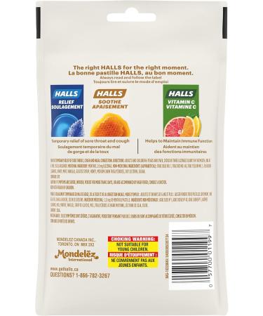 HALLS Triple Soothing Action Cough Drops Honey Lemon 1 Resealable Bag (80 Drops Total) & Menthol Honey Bag 30 Lozenges - Buy Online on GoSupps.com