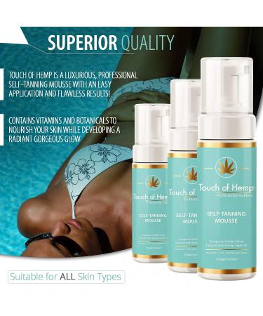 Touch of Hemp Premium Self-Tanning Mousse | Sunless Streak Free Foam | Quick Drying | Natural Golden Tan | Best Self Tanner - Buy Online on GoSupps.com