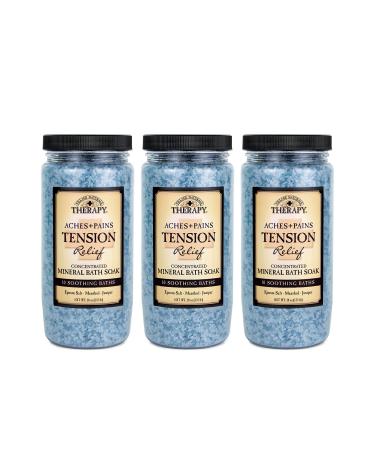 Village Naturals Therapy, Mineral Bath Soak, Aches & Pains Tension Relief, 20 Oz, Pack of 3