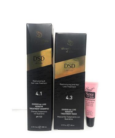 Divination Simone De Luxe Keratin Treatment Set with Shampoo, Mask & Free Lip Pump - 6.67oz & 6.76oz - Hair Loss Restructuring - Dixidox Keratin Treatment - Buy Online on GoSupps.com