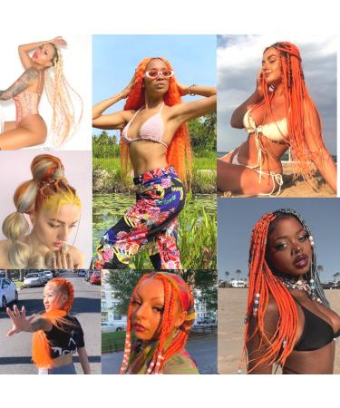 YDDM 26 Inch Pre-Stretched Braiding Hair Extensions - Orange Jumbo Braids (3 Packs) - Art Hair for Braids - Buy Online on GoSupps.com