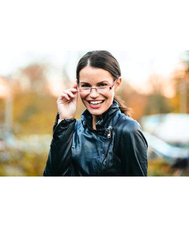 Stylish High-Quality Reading Glasses for Men & Women - Lightweight Nylor Half-Glasses +1.50 Dioptries - Modern Design with Hard Shell Case - Brown-Orange - Buy Online on GoSupps.com