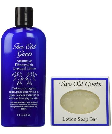 Two Old Goats Essential Lotion 8 Oz. & Soap Bar - for Your Toughest Aches and Pains!