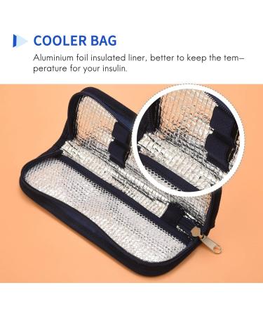 Dewedrt Insulin Cooler Travel Case Diabetic Medication Organizer Cooler Bag Navy Blue - Buy Online on GoSupps.com