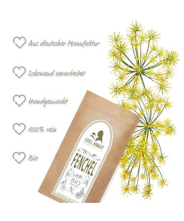 EDEL KRAUT Organic Fennel Whole - Premium Fennel Tea 100g | Natural Fennel Bitter for Digestive Health - Buy Online on GoSupps.com