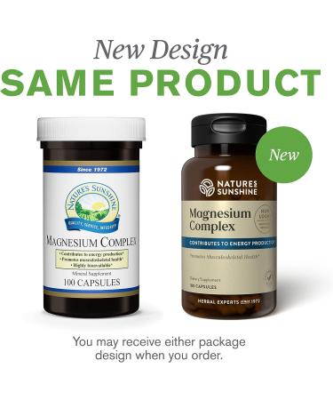 Nature's Sunshine High Potency Magnesium Complex - Muscle Function & Energy Support - 100 Capsules - Buy Online on GoSupps.com