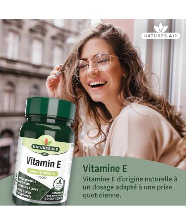 Natures Aid Vitamin E 200iu 60 Softgels (Natural Source Vitamin E Protects Cells from Oxidative Stress Made in the UK) 60 count (Pack of 1) - Buy Online on GoSupps.com