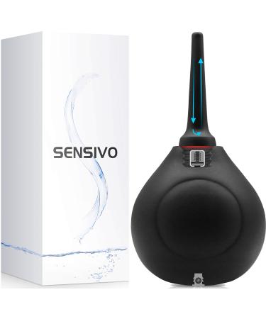 SENSIVO Enema Bulb 10.1oz  Anal Douche with Back-Flow Prevention, Silicone Enema Kit for Colon Cleansing, Anal Cleaner Vaginal Douche Bottle Enema Nozzle Douche for Men Women Reusable