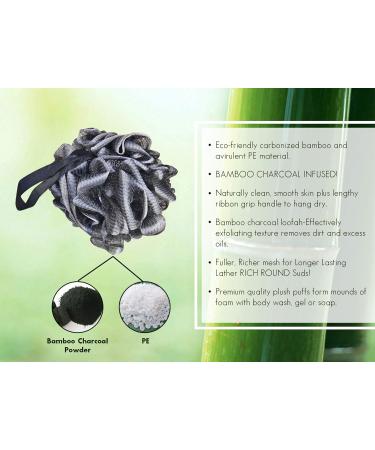 Rolling Beauty Bamboo Fiber Loofah Sponge Shower Body Scrubber (3 Pack) - Buy Online on GoSupps.com