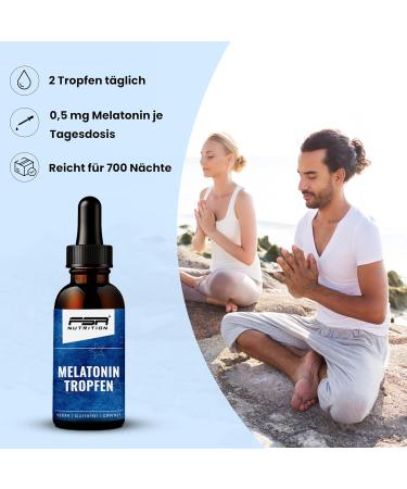 Melatonin Drops 50ml - 1400 Drops 0.5mg Dose Vegan Alcohol-Free Lab Tested - FSA Nutrition Sleep Aid - Buy Online on GoSupps.com