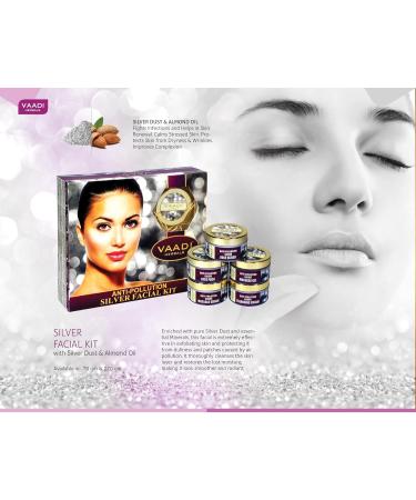 Vaadi Herbals Silver Facial Kit - All Natural with Pure Silver Dust Rosemary & Lavender Oil - 70g for All Skin Types - Buy Online on GoSupps.com