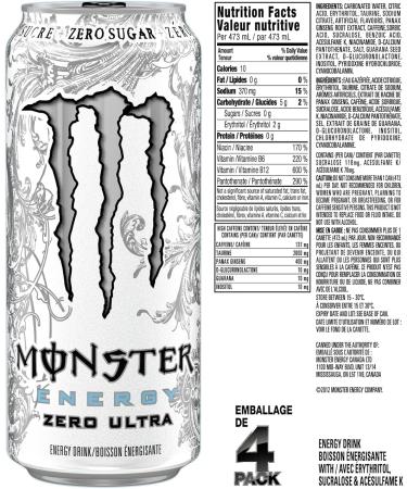 Monster Energy Zero Ultra 473mL Cans Pack of 4 Ultra Zero - Buy Online on GoSupps.com