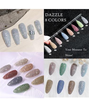 8 Colors Holographic Diamond Nail Powder - Ultra Shine Chrome Glitter for Stunning Nail Art & Design - Buy Online on GoSupps.com