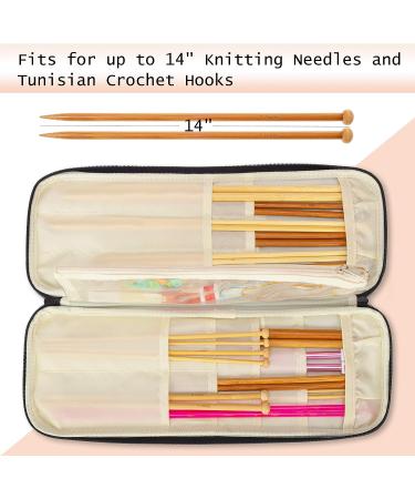 Teamoy Knitting Needles Case - Purple Travel Organizer Bag for Needles and Hooks (Up to 14'') - Buy Online on GoSupps.com