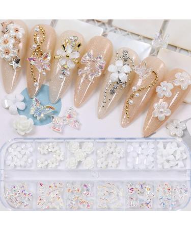 Nail Art Design Manicure Set DIY Nails Accessories Charm Multi Shaped Jelly Bear Shape White Flower Nail Art Charms Nail Art Rhinestones Kit - Buy Online on GoSupps.com