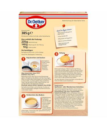 Buy Dr. Oetker Cheese Cream Cake Baking Mix 3-Pack (3x385g) - International Shipping Available! - Buy Online on GoSupps.com