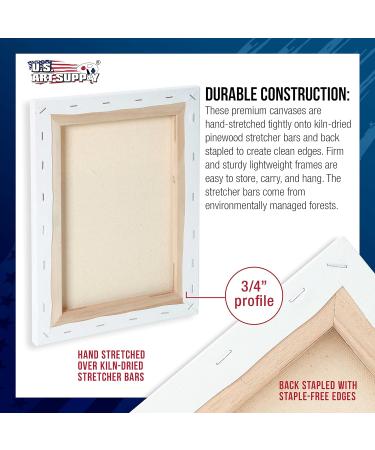 U.S. Art Supply 18x24 Stretched Canvas 6-Pack - Professional Grade, Primed, Heavy-Weight Blank Canvas for Acrylic, Oil, Pouring - Acid-Free Bulk Pack - Buy Online on GoSupps.com