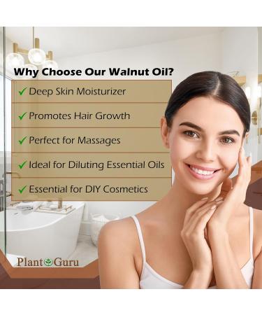 100% Pure Cold Pressed Walnut Oil 2 oz - Natural Moisturizer for Skin Body Face & Hair Growth - Ideal for Creams Lotions Lip Balm & Soap Making - Buy Online on GoSupps.com