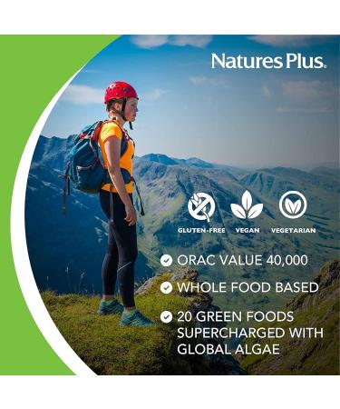 NaturesPlus Organic Ultra Juice Green Superfoods Tablets - Vitamin C B12 Spirulina Chlorella Kelp Trace Minerals - 90 Gluten Free Tablets - Buy Online on GoSupps.com