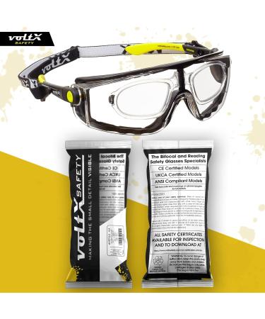 Voltx Quad 4-in-1 Safety Glasses with Reading Aid (+1.5 Diopters) - Clear Foam Insert & Removable Headband - Buy Online on GoSupps.com
