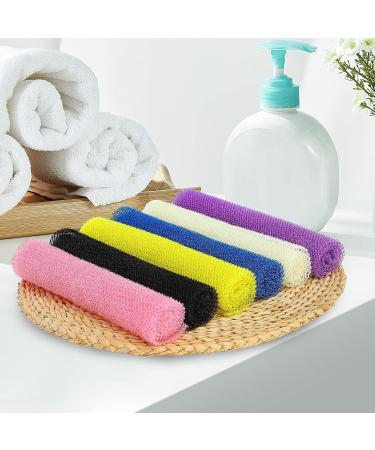 African Bath Sponge Set - 6 Exfoliating Shower Scrubbers for Smooth Skin | Daily Use | Black, Off-White, Blue, Pink, Yellow, Purple - Buy Online on GoSupps.com