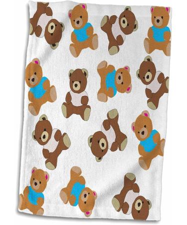 3D Rose Cute Teddy Bears Hand Towel - 15 x 22 | Repeat Toss Pattern - Buy Online on GoSupps.com