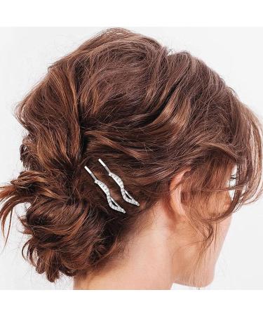 10 Pieces Clear Rhinestone Crystal Bobby Pins Scettar Silver Metal Hair Clips Hair Accessories for Women Crystal Hair Pin Decorations for Brides Girls 2 Styles (S-shaped and Single Row) - Buy Online on GoSupps.com