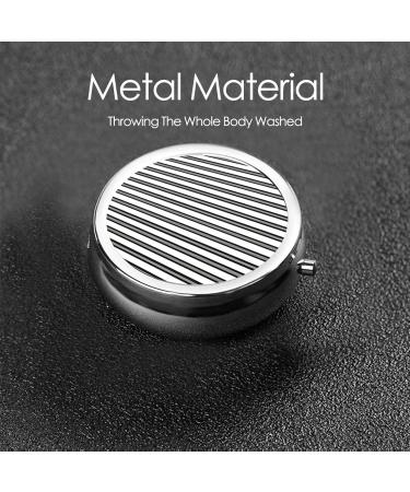 Black White Stripe Round Pill Box - 3 Compartment Portable Travel Organizer for Vitamins & Medications - Buy Online on GoSupps.com