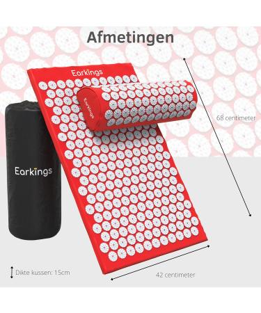 Buy Shakti Mat Red - Acupressure Earrings Spijkermat with Massage Cushion 68x42x2 cm | International Shipping Available - Buy Online on GoSupps.com