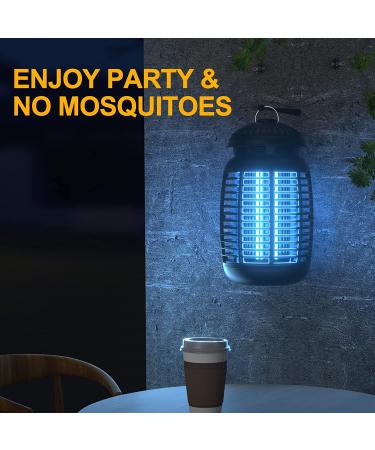 Electric Bug Zapper 4200V Waterproof Outdoor Insect Killer with Light Sensor - Dark-black - Buy Online on GoSupps.com