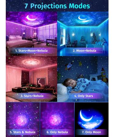 Galaxy Projector with 48 Light Modes, Moon Projection, Bluetooth Speaker - Remote Control, Timer, Night Light - Perfect Room Decor - Buy Online on GoSupps.com
