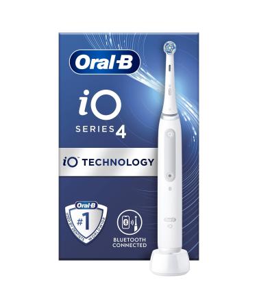 Oral-B iO4 Electric Toothbrushes For Adults Christmas Gifts For Women / Him 1 Toothbrush Head 4 Modes With Teeth Whitening UK 2 Pin Plug White White Without extras
