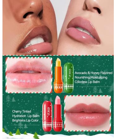 Christmas Lip Balm Kit-3Pcs Moisturing Pink Clear Lip Care Moisturer Hydrating Lip Balm Repair for Dry Cracked Lip balm stick Vegan Lip Care Product Lip Treatment Stocking Stuffer Gift Set for Women - Buy Online on GoSupps.com