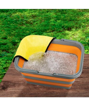 Tiawudi Collapsible Sink - 2 Pack (Grey/Orange, Grey/Yellow) | 3.17 Gal/12L Wash Basin for Dishes, Camping, Hiking & Home - Buy Online on GoSupps.com
