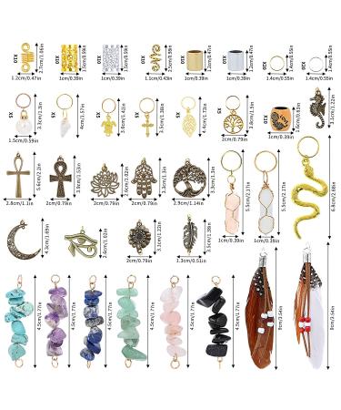 Lykoow 161Pcs Dreadlocks Hair Jewelry - Gold Wire Wrapped Crystal Beads for Women | Hair Accessories for Braids, Locs, and Twists - Metal Coils, Pearls, and Hair Clips Included - Buy Online on GoSupps.com
