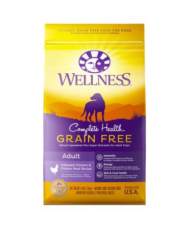 Wellness Complete Health Grain Free Dry Dog Food, Adult, Natural, Made in USA, No Meat by-Products, Fillers, Artificial Flavors, or Preservatives, Added Vitamins, Minerals, and Taurine Chicken 4 lb.