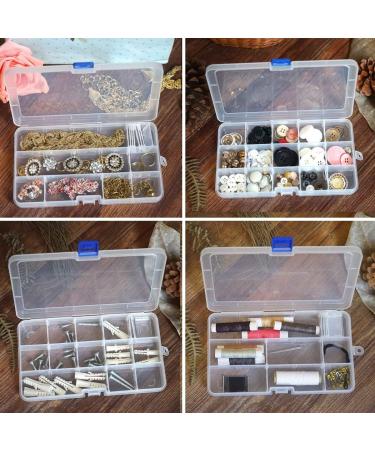 DUOFIRE Adjustable Plastic Organizer Container Storage Box with 15 Grids - 4 Pack, Ideal for Jewelry, Beads, Earrings, Fishing Hooks, Small Accessories - Buy Online on GoSupps.com